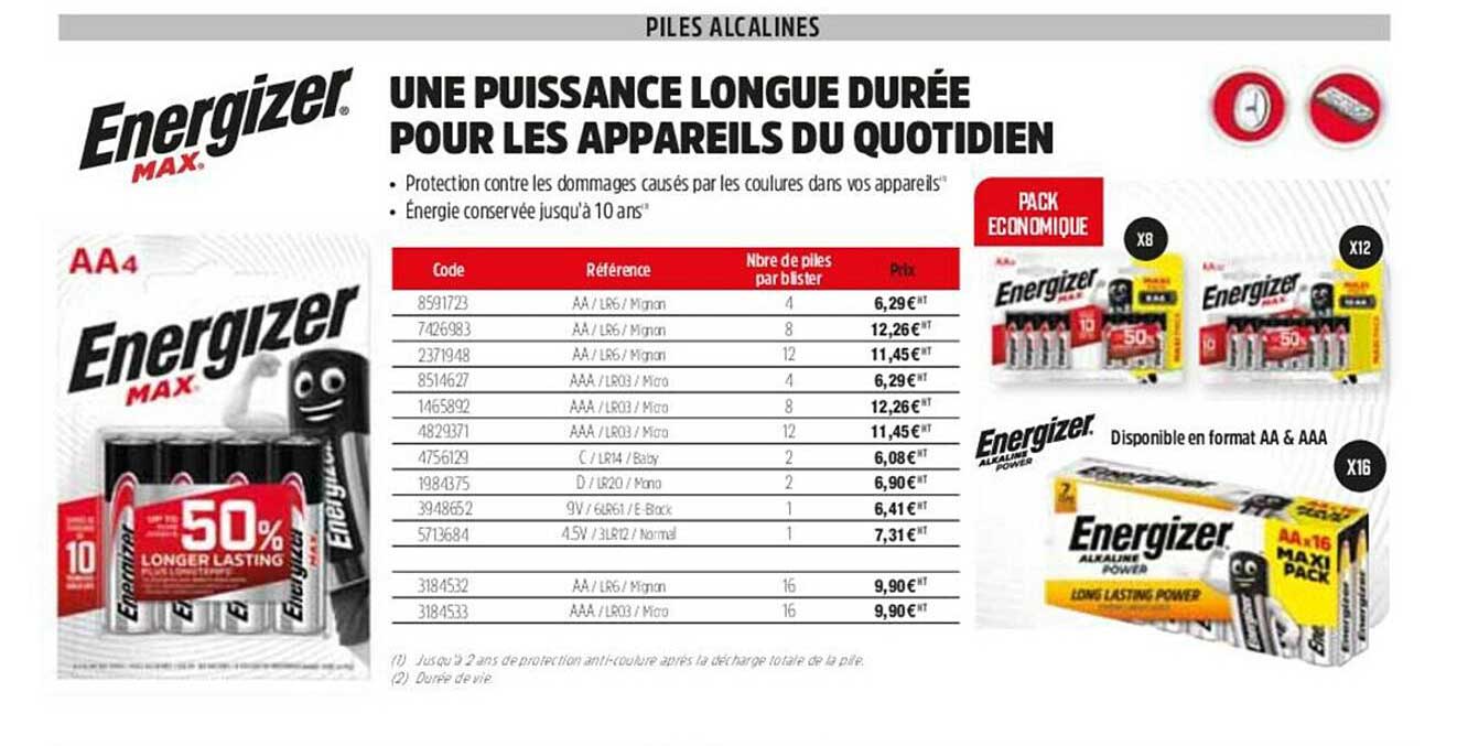 energizer une puissance longue durée pour les appareils du quotidien