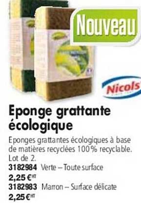 éponge grattante écologique nicols