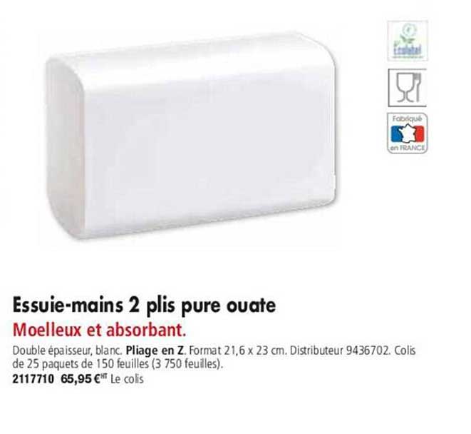 Essuie-mains 2 Plis Pure Ouate