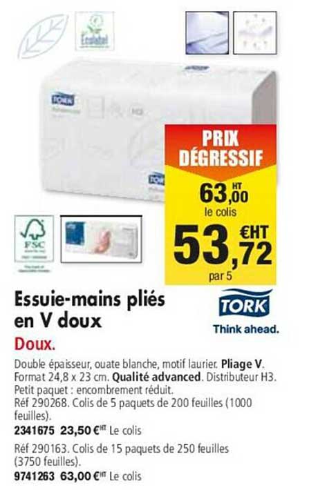 essuie-mains pliés en v doux