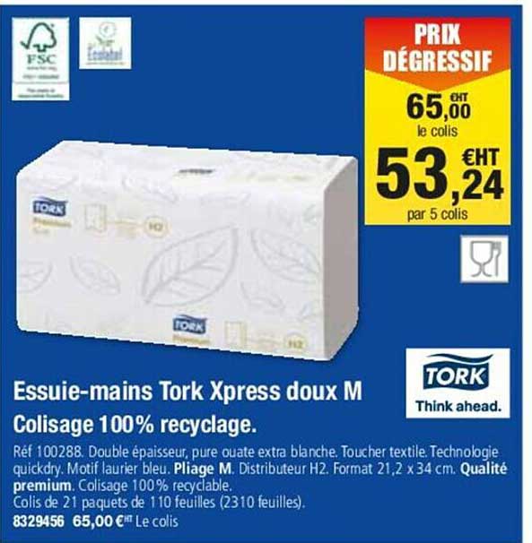 essuie-mains tork xpress doux M colisage 100% recyclage