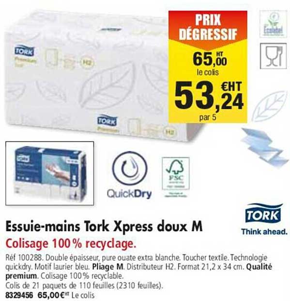 essuie-mains tork xpress doux m