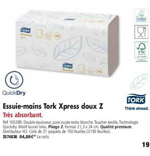 essuie-mains tork xpress  doux Z