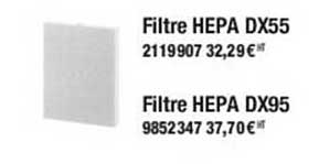 filtre hepa dx55 ou dx95