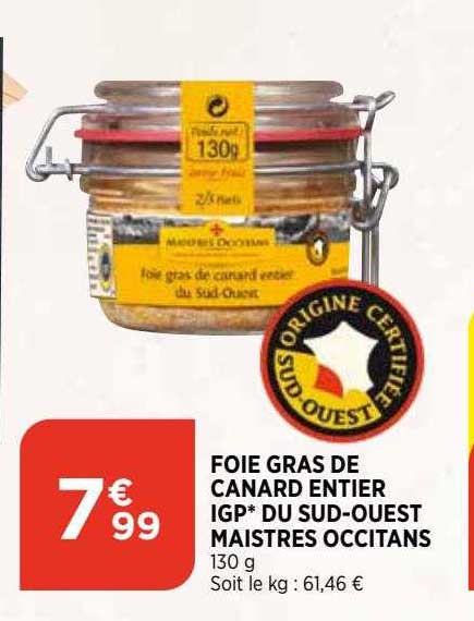 foie gras de canard entier igp du sud-ouest maistres occitans