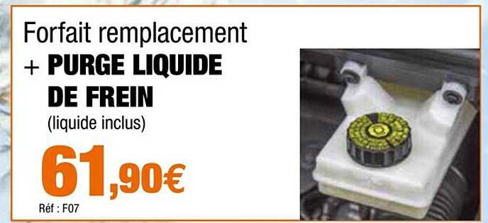 forfait ramplacement + purge liquide de frein