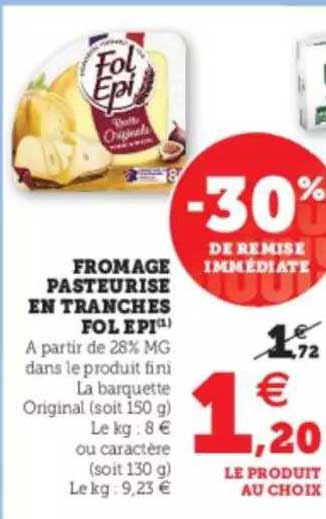 fromage pasteurisé en tranches fol epi -30% de remise immédiate