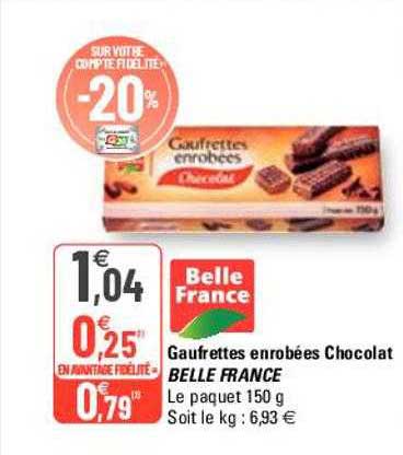 Gaufrettes Enrobées Chocolat Belle France