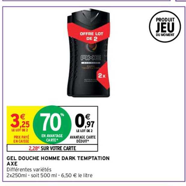 gel douche homme dark temptation axe