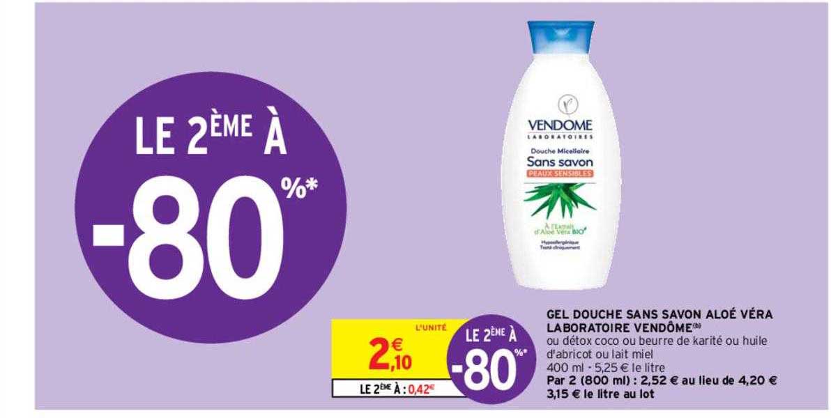 gel douche sans savon aloé véra laboratoire vendôme