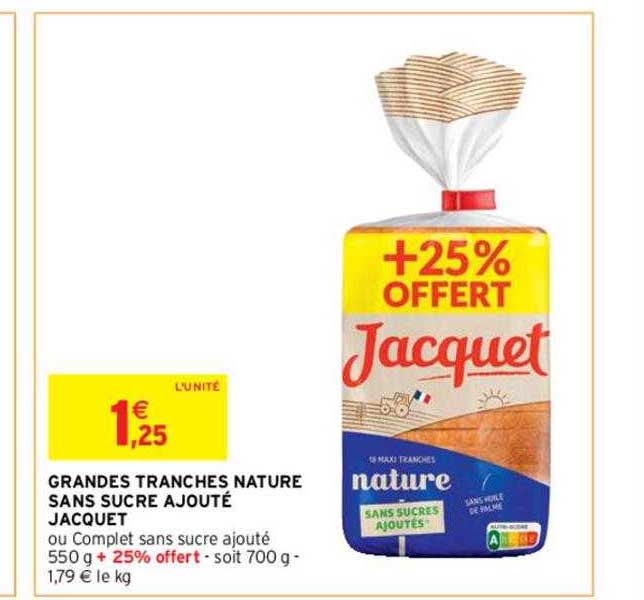 grandes tranches nature sans sucre ajouté jacquet