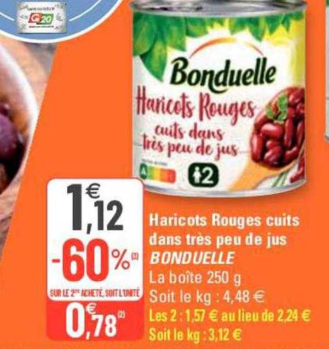 haricots rouges cuits dans très peu de jus bonduelle