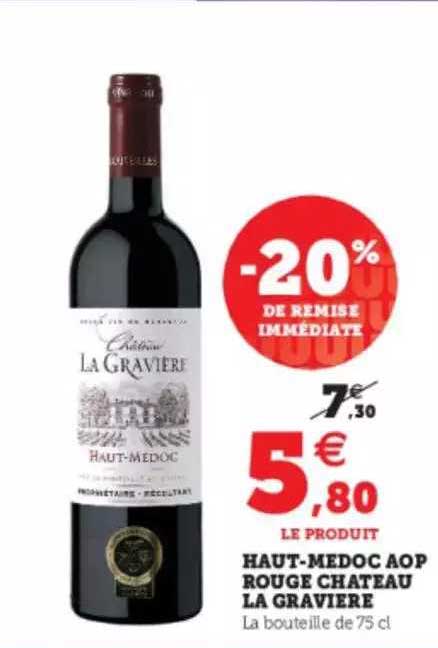 haut-medoc aop rouge château la gravière -20% de remise immédiate