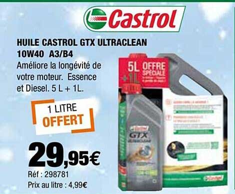 huile castrol gtx ultraclean castrol