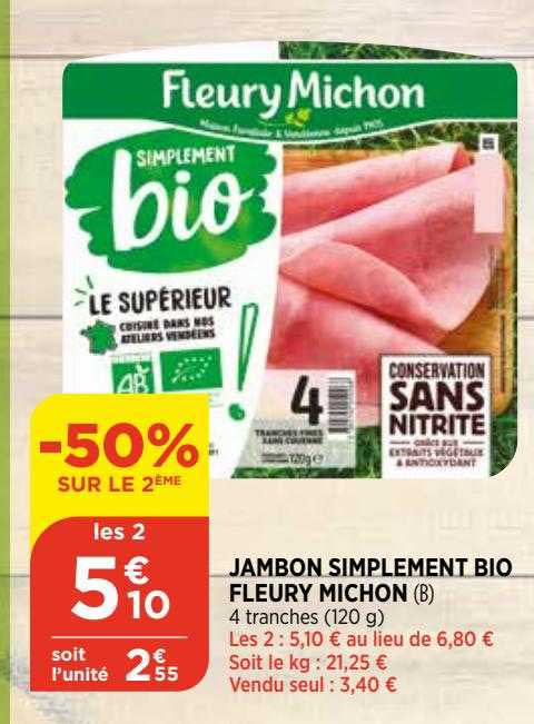 jambon simplement bio fleury michon