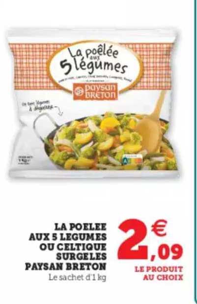 la poêlée aux 5 legumes ou celtique surgelés paysan breton