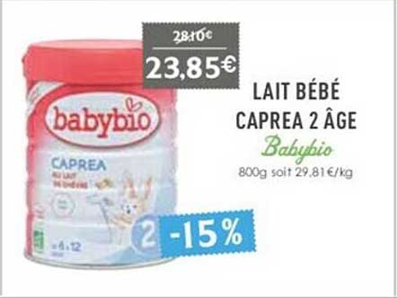 lait bébé caprea 2 âge babybio