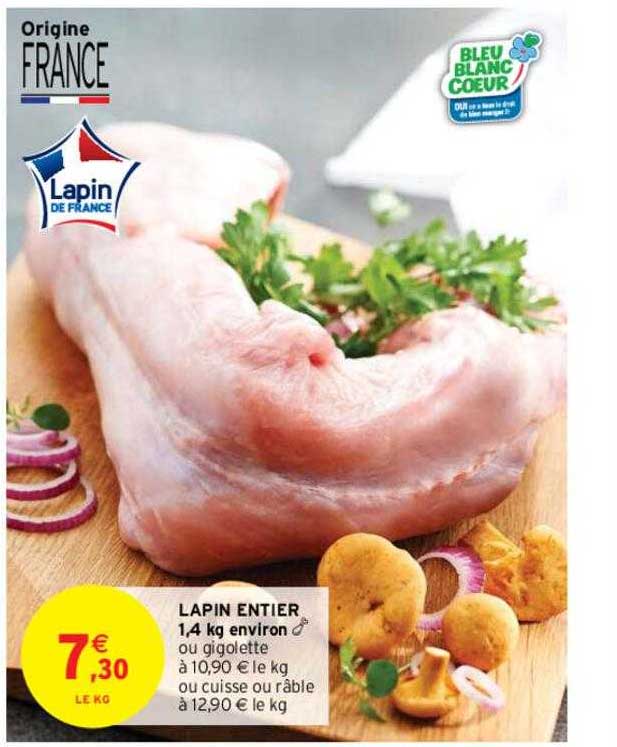 lapin entier 1.4 kg environ