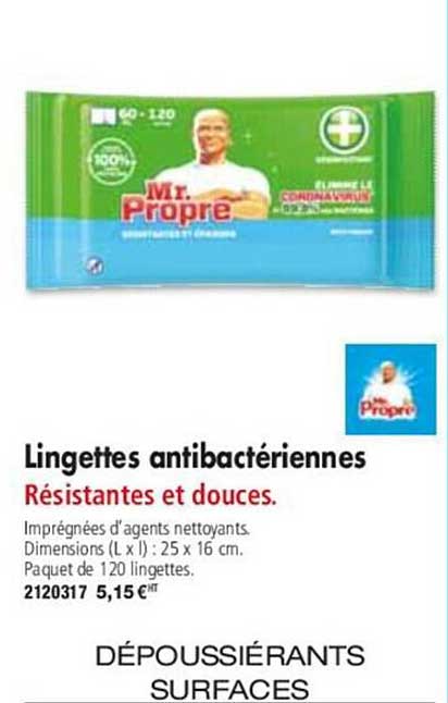 lingettes antibactériennes mr propre