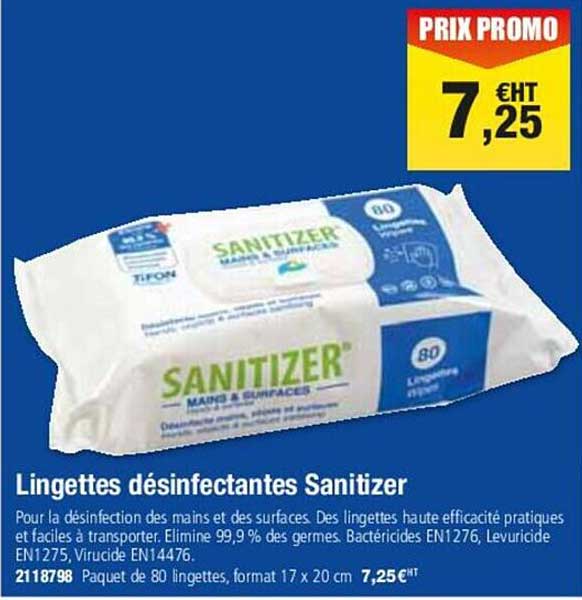 lingettes désinfectantes sanitizer