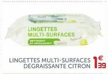 lingettes multi-surfaces dégraissant citron