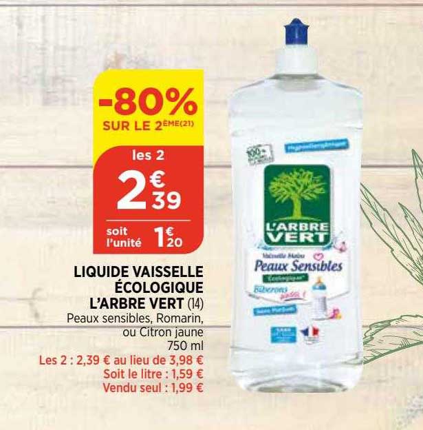 liquide vaisselle écologique l'arbre vert