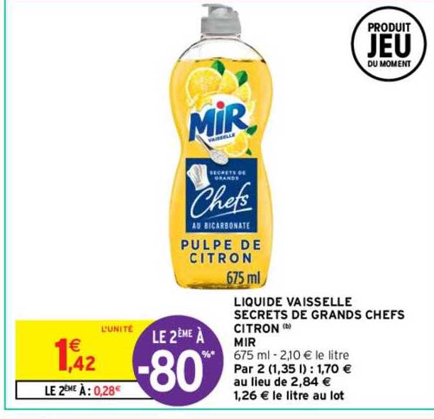 liquide vaisselle secrets de grands chefs citron mir