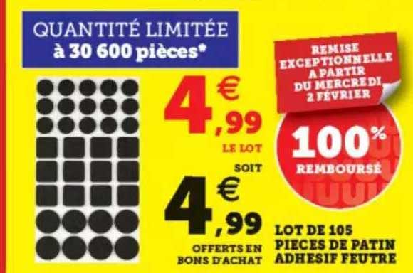 Lot De 105 Pièces De Patin Adhesif Feutre