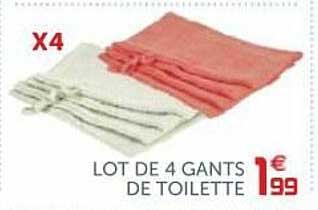 Lot De 4 Gants De Toilette