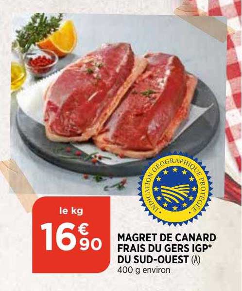magret de canard frais du gers igp* du sud-ouest