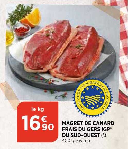 magret de canard frais du gers igp du sud-ouest
