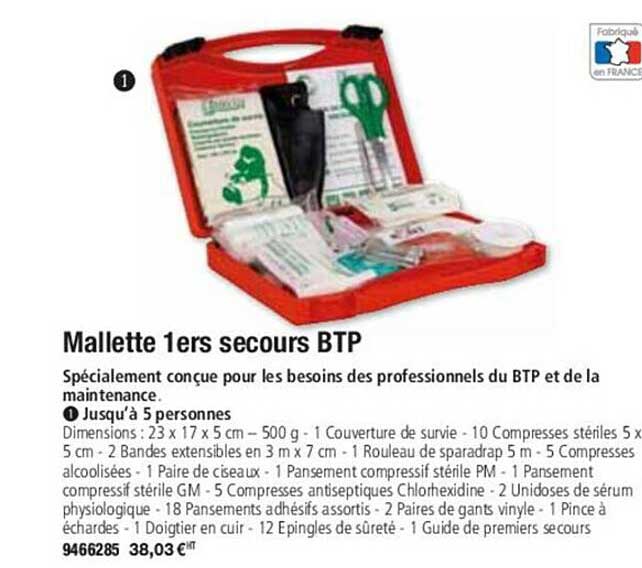 mallete 1ers secours btp