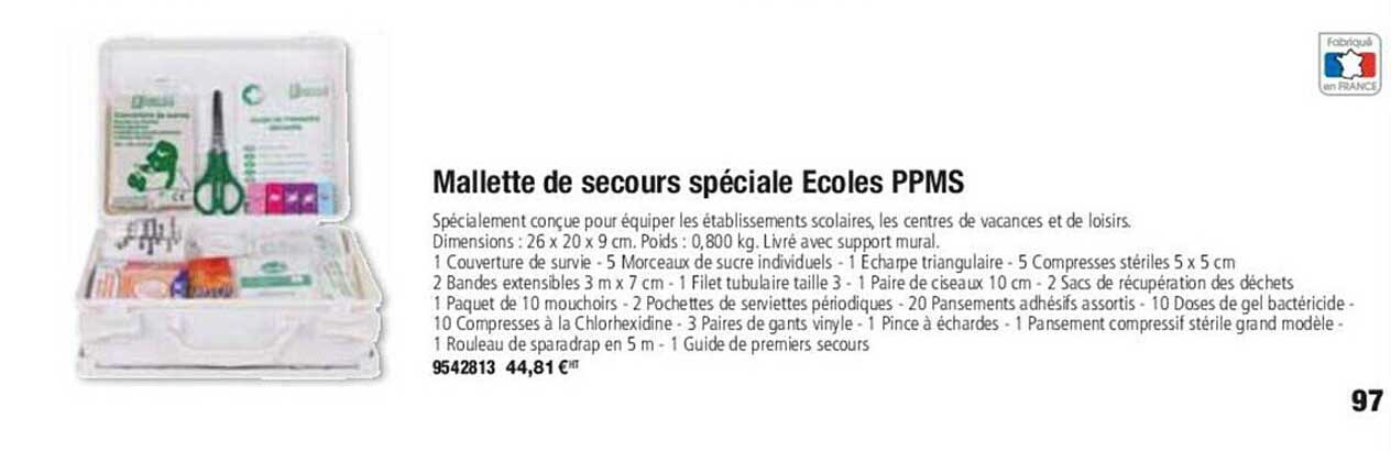 mallette de secours spéciale ecoles ppms