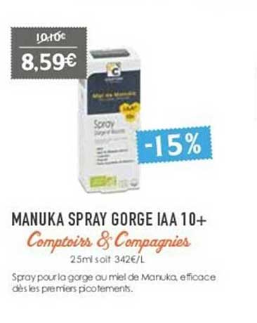 manuka spray gorge iaa 10+ comptoirs & compagnies