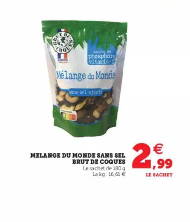 mélange du monte sans sel brut de coques