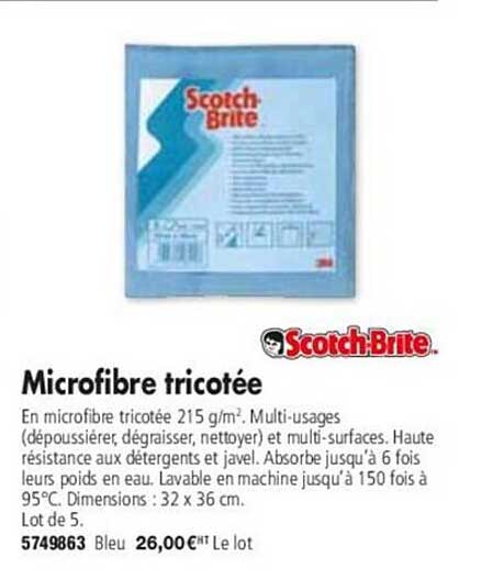 microfibre tricotée scotch brite