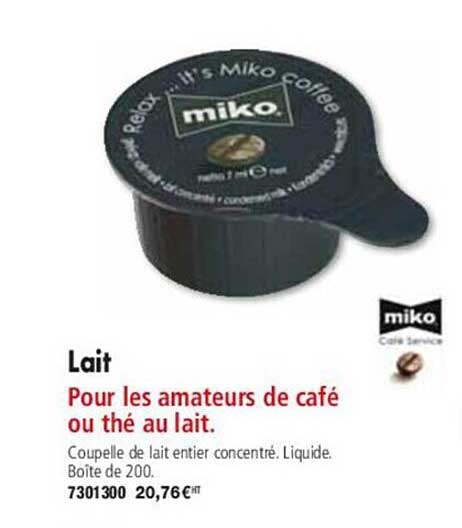 miko lait pour les amateurs de café ou thé au lait