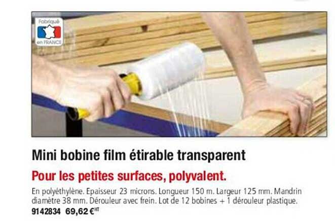 mini bobine film étirable transparent pour les petites surfaces, polyvalent