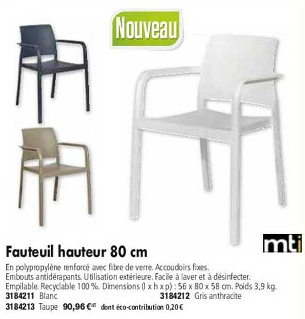 mti fauteuil hauteur