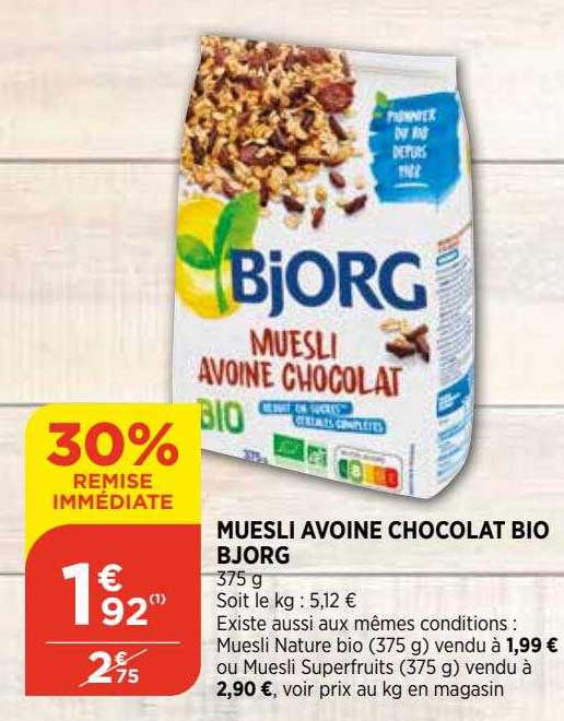 Muesli Avoine Chocolat Bio Bjorg