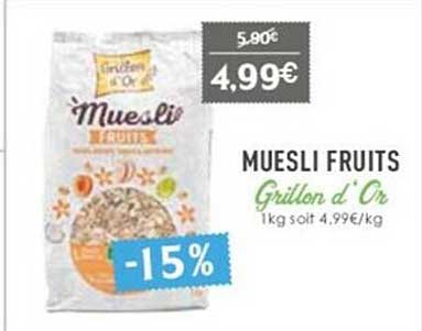 muesli fruits grillon d'or