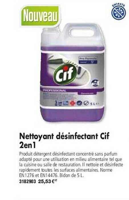 nettoyant désinfectant cif 2en1