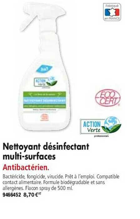 nettoyant désinfectant multi-surfaces eco cert