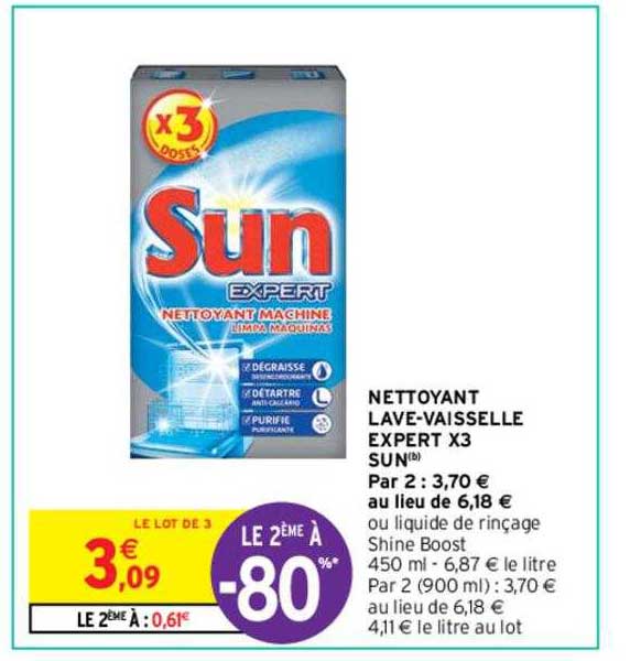 nettoyant lave-vaisselle expert x3 sun
