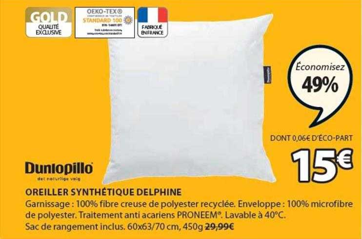 oreiller synthétique delphine
