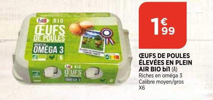 œufs de poules élevées en plein air bio bi1