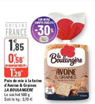pain de mie à la farine d'avoine & graines la boulangère