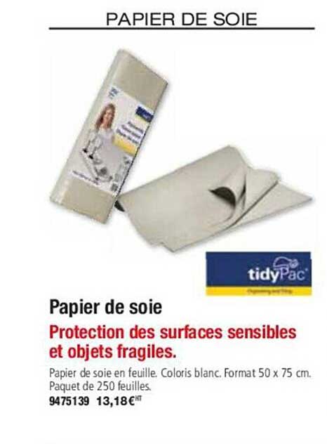 Papier De Soie Protection Des Surfaces Sensibles Et Objets Fragiles Tidypac