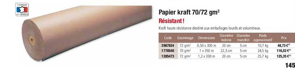 papier kraft 70-72 gm2