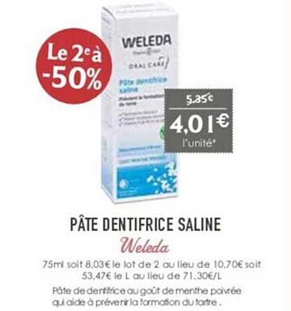 pâte dentifrice saline weleda